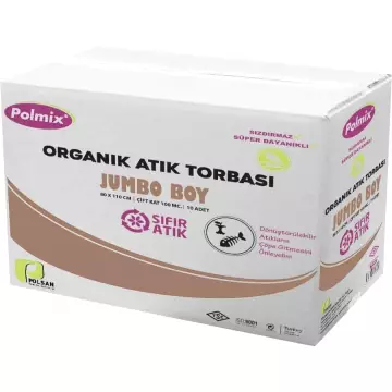 Polmix P146 Organik Atık Çöp Torbası Jumbo Boy 80x110 Kahverengi 10'lu - 10 Rulo Koli