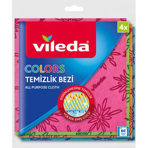 Vileda Colors Renkli Bez 4'lü