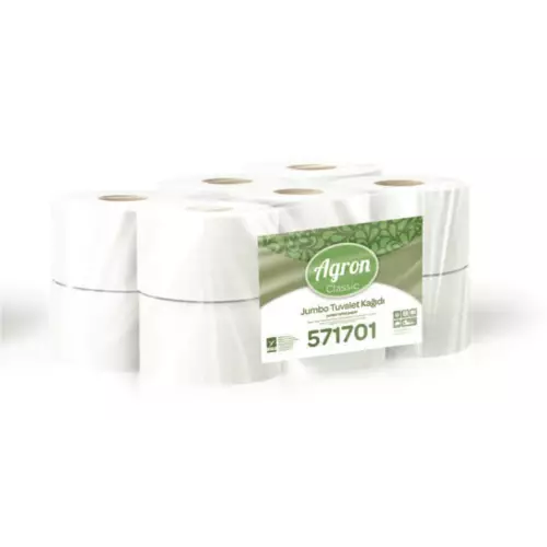 Agron Jumbo Tuvalet Kağıdı 400 Yaprak 100 mt 4 kg - 12 Adet
