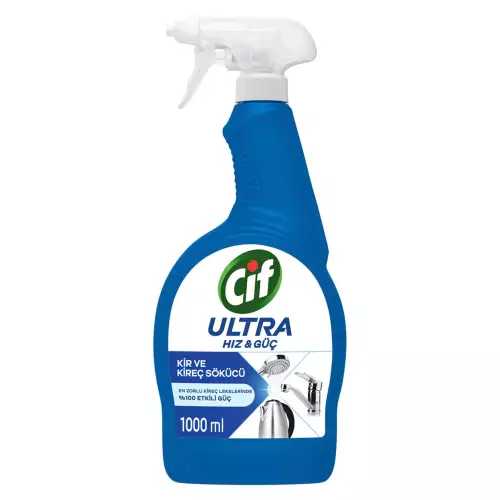Cif Ultra Hız & Güç Kireç Sökücü Sprey Leke ve Kir Çıkarıcı Banyo 1000 ml
